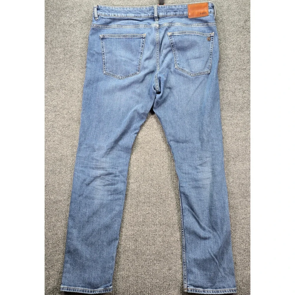 Boss Delaware Slim Fit Jeans Mens 38x34 (38x32) Blue Medium Wash Denim Stretch